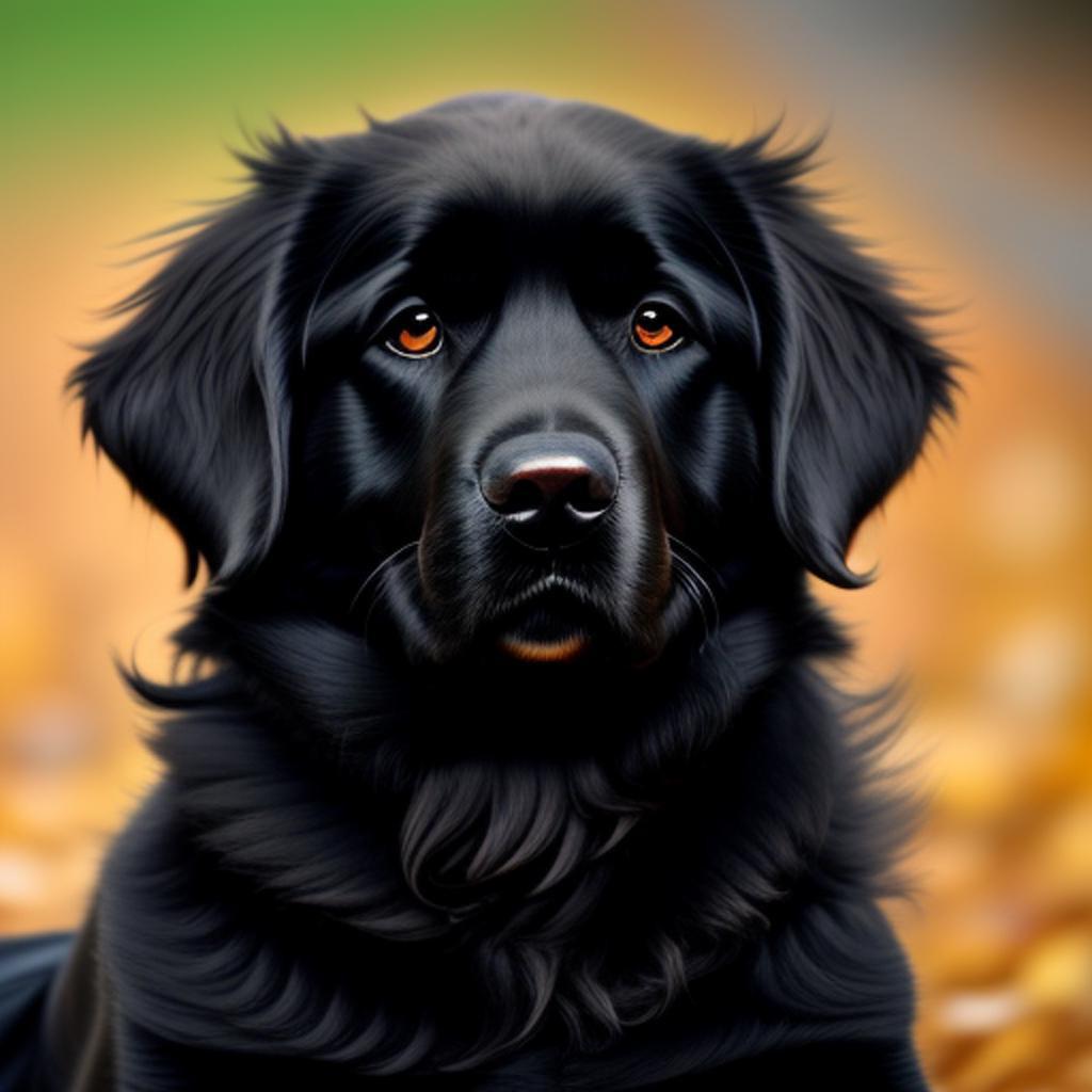 close up of black golden retriever