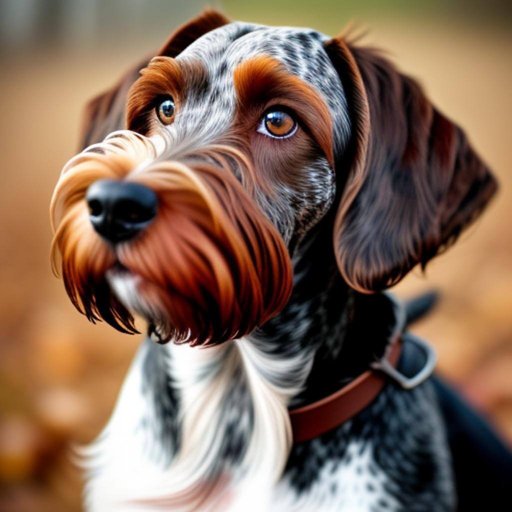 german wire haired pointer dog looking on side