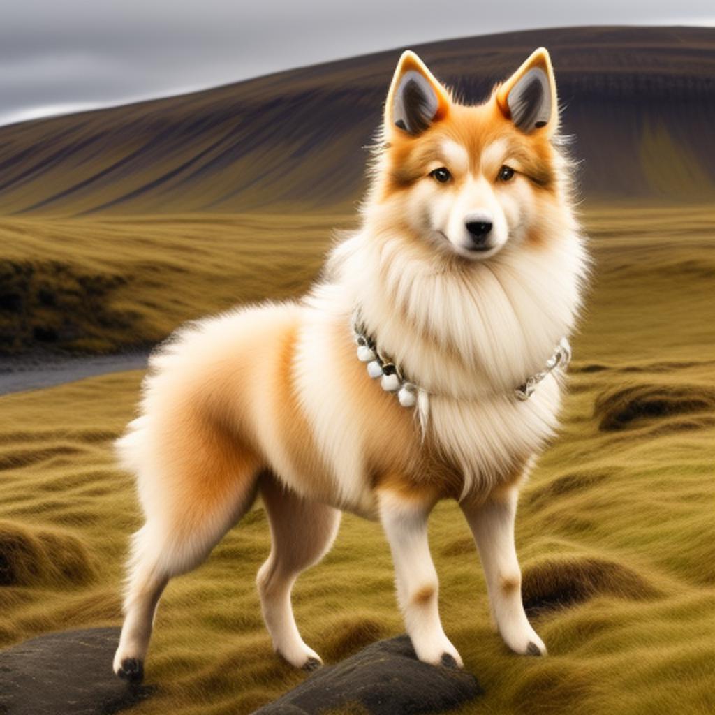 Cute icelandic sheepdog dog