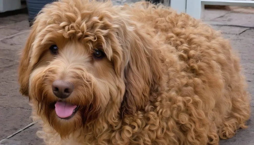 australian labradoodle with curly hair